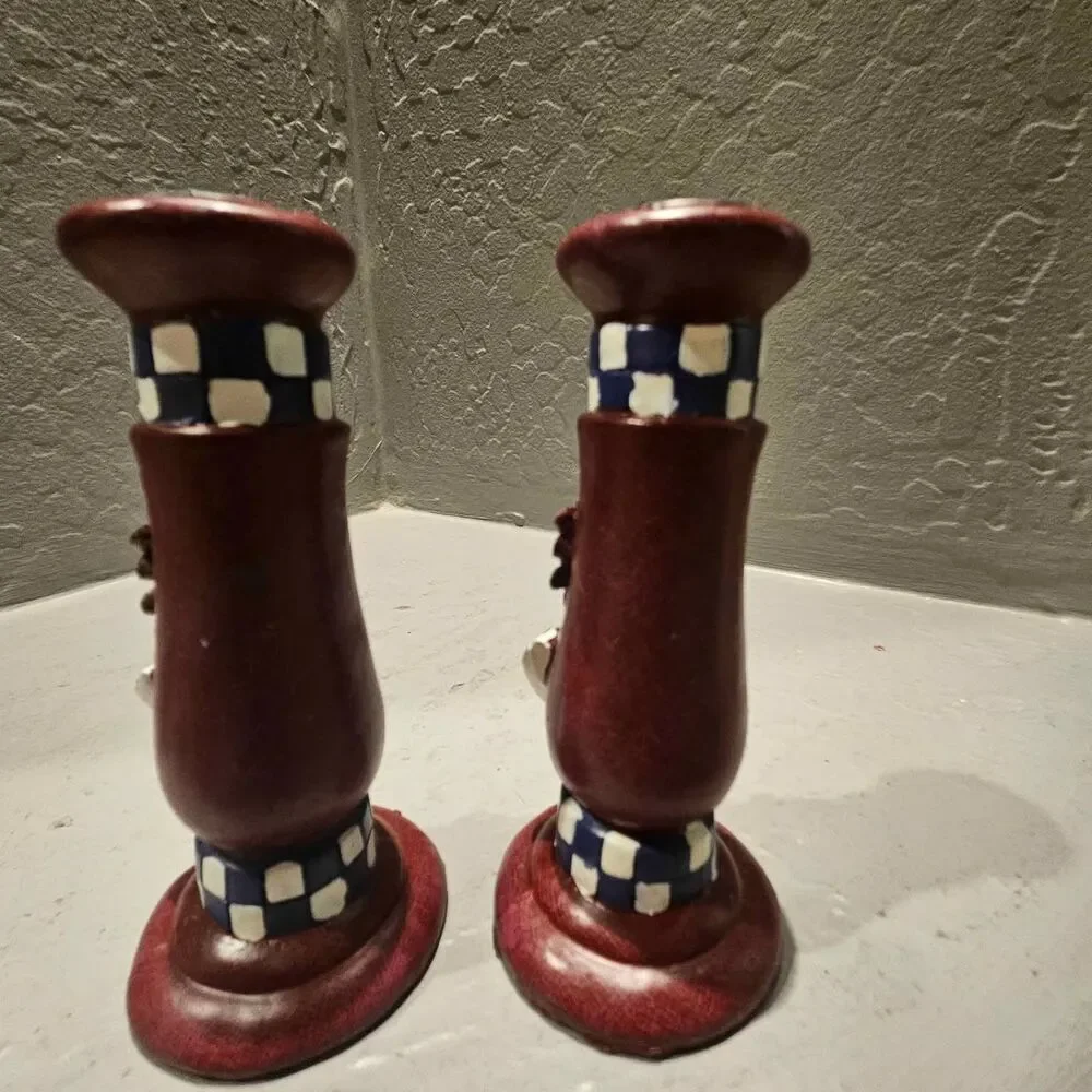 Wood 80s/90s style Candlestick Holders 5